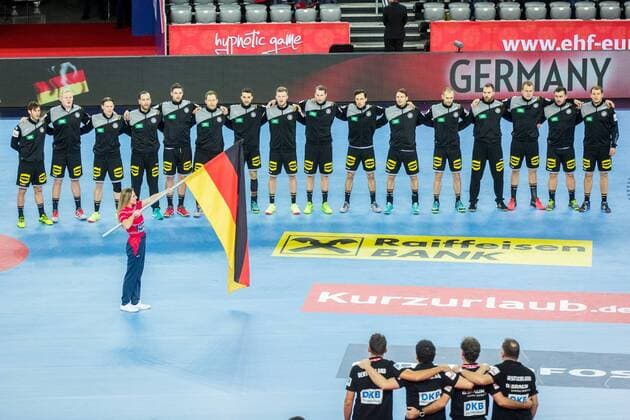 13.01.2018, Arena Zargreb, Zagreb, CRO, EHF EM, Herren, Deutschland vs Montenegro, Gruppe C, im Bild Team Germany during the preliminary round, group C match of the EHF men s Handball European Championship EM Europameisterschaft between Germany and Montenegro at the Arena Zargreb in Zagreb, Croatia on 2018 01 13. Zagreb Copyright: xEibner-Pressefotox EP_slo