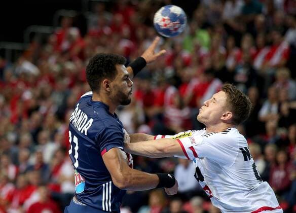 European Handball Championship, Group B, 2nd round, Austria - France 14.01.2018., Croatia, sports hall Zatika, Porec - European Handball Championship, Group B, 2nd round, Austria - France. Adrien Dipanda, Christoph Neuhold IgorxKralj PIXSELL