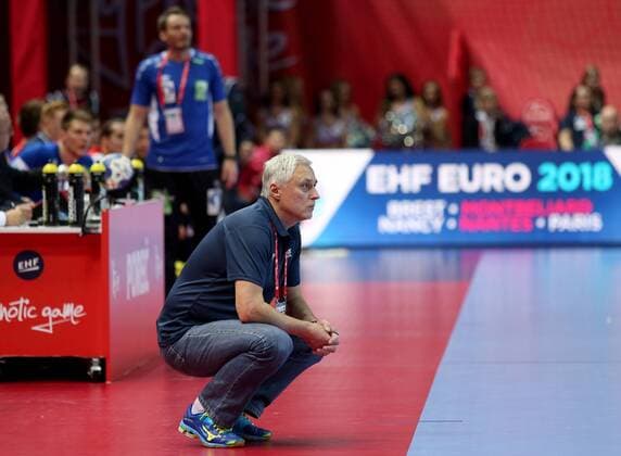 European Handball Championship, Group B, 2nd Round, Norway - Belarus 14.01.2018., Croatia, sports hall Zlatika, Porec - European Handball Championship, Group B, 2nd Round, Norway - Belarus. Yuri Shevtsov, coach. IgorxKralj PIXSELL