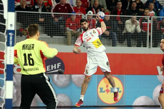 Handball, EM, Ungarn - Spanien European Handball Championship, Group D, 2nd Round, Hungary - Spain 15.01.2018., Croatia, Arena, Varazdin - European Handball Championship, Group D, 2nd Round, Hungary - Spain. GURBINDO Eduardo GoranxStanzl PIXSELL