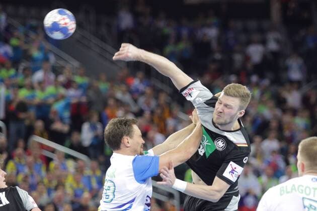 European Handball Championship, Group C, 2nd Round, Slovenia - Germany 15.01.2018., Croatia, Arena, Zagreb - European Handball Championship, Group C, 2nd Round, Slovenia - Germany. WEBER Philipp, CINGESAR Darko LukaxStanzl PIXSELL