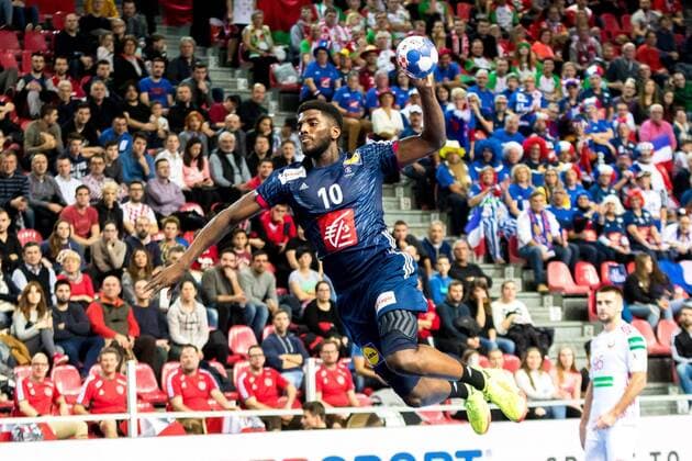 16.01.2018, Zatika Centre, Porec, CRO, EHF EM, Herren, Frankreich vs Weissrussland, Gruppe B, im Bild Dika Mem (FRA) during the preliminary round, group B match of the EHF men s Handball European Championship EM Europameisterschaft between France and Belarus at the Zatika Sport Centre in Porec, Croatia on 2017 05 12. Porec