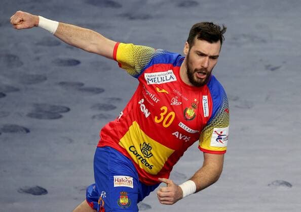 Handball, EM, Mazedonien - Spanien European Handball Championship, Group II, 4th round, FYR Macedonia - Spain 21.01.2018., Arena Varazdin, Varazdin, Croatia - 2018 European Men s Handball Championship, Group II, 4th round, FYR Macedonia - Spain. Gedeon Guardiola IgorxKralj PIXSELL