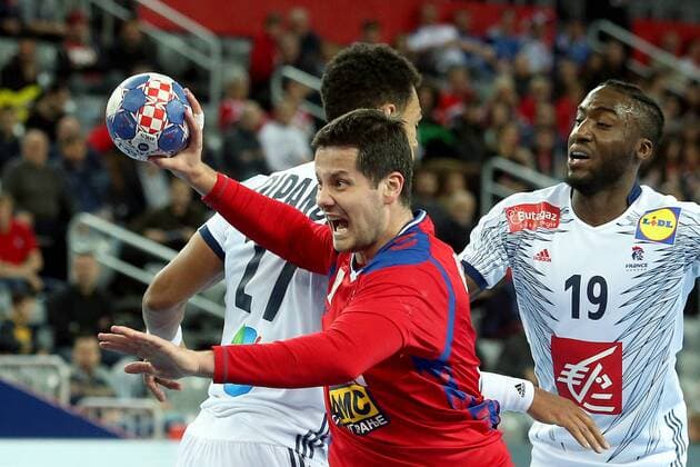 Handball, EM, Serbien - Frankreich European Handball Championship, Group I, 3rd round, Serbia - France 22.01.2018., Arena Zagreb, Zagreb, Croatia - 2018 European Men s Handball Championship, Group I, 3rd round, Serbia - France. Bojan Beljanski GoranxStanzl PIXSELL