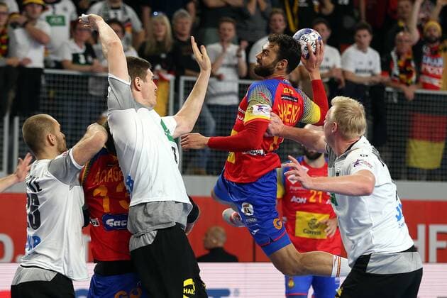 European Handball Championship, Group II, 3rd round, Germany - Spain 24.01.2018., Arena Varazdin, Varazdin, Croatia - 2018 European Men s Handball Championship, Group II, 3rd round, Germany - Spain. Daniel Sarmiento, Finn Lemke GoranxStanzl PIXSELL