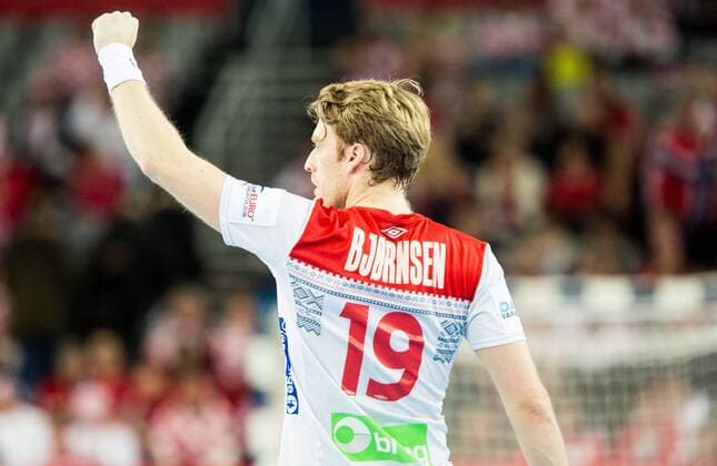 24.01.2018, Arena Zargreb, Zagreb, CRO, EHF EM, Herren, Schweden vs Norwegen, Hauptrunde, Gruppe 1, im Bild Kristian Bjornsen of Norway reacts during the main round, group 1 match of the EHF men s Handball European Championship EM Europameisterschaft between Sweden and Norway at the Arena Zargreb in Zagreb, Croatia on 2018 01 24. Zagreb