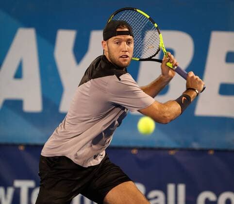 February 21, 2018: Jack Sock, from USA, plays a backhand against Reilly Opelka, from USA, during the 2018 Delray Beach Open ATP Tennis Herren professional tennis tournament, played at the Delray Beach Stadium & Tennis Center in Delray Beach, Florida, USA. Reilly Opelka won 4-6, 7-5, 6-3. CSM Tennis 2018: ATP Delray Beach Open FEB 21 - ZUMAc04_ 20180221_zaf_c04_280 Copyright: xMarioxHoubenx