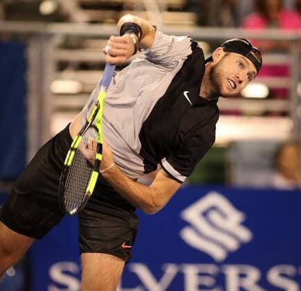 February 21, 2018: Jack Sock, from USA, serves against Reilly Opelka, from USA, during the 2018 Delray Beach Open ATP Tennis Herren professional tennis tournament, played at the Delray Beach Stadium & Tennis Center in Delray Beach, Florida, USA. Reilly Opelka won 4-6, 7-5, 6-3. CSM Tennis 2018: ATP Delray Beach Open FEB 21 - ZUMAc04_ 20180221_zaf_c04_284 Copyright: xMarioxHoubenx