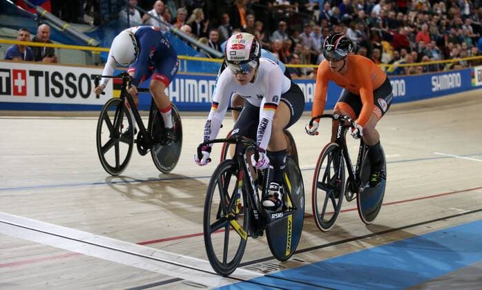 UCI 2018 Track cycling Rad Radsport Bahnrad Bahn World Championships, UCI Bahn Weltmeisterschaften 2018, Apeldoorn (NED), 04.03.2018, xmdx, Womens Keirin second round, Frauen Keirin, zweite Runde, Kristina VOGEL (GER, Germany, Deutschland) qualifiziert sich für das Finale. 2018 Track Cycling World Championships