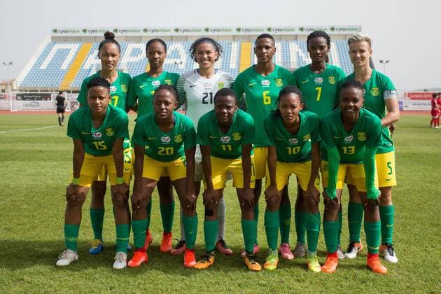 WOMEN SOCCER - Cyprus Cup 2018 LARNACA,CYPRUS,05.MAR.18 - WOMEN SOCCER - Cyprus Cup, South Africa vs Korea DPR. Image shows Refiloe Jane, Leandra Smeda, Rachel Sebati, Melinda Kgadiete, Thembi Kgatlana, Kaylin Swart, Kgaelebane Mohlakoana, Linda Motlhalo, Regina Mogolola, Bambanani Mbane and Janine Can Wyk (RSA). GEPAxpictures xDanielxGoetzhaber