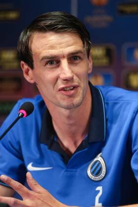 - BRUGGE, BELGIUM: Club s Davy De Fauw pictured during a press conference PK Pressekonferenz of Club Brugge, in Brugge stadium, Wednesday 15 April 2015. Belgian first league soccer team Club Brugge will play tomorrow a first leg quarter final game of Uefa Europa League competition against Ukrainian soccer club Dnipro. BRUNOxFAHY x78559875x