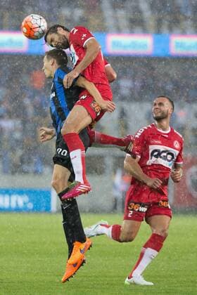 - BRUGGE, BELGIUM: Club s Hans Vanaken and Kortrijk s Benoit Poulain fight for the ball during the Jupiler Pro League match between Club Brugge KV and KV Kortrijk, in Brugge, Friday 14 August 2015, on the 4rth day of the Belgian soccer championship. KURTxDESPLENTER x84040842x