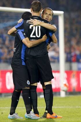 - BRUGGE, BELGIUM: Club s Hans Vanaken and Club s Rudy Ruud Vormer celebrate after scoring during the Jupiler Pro League match between Club Brugge KV and KV Kortrijk, in Brugge, Friday 14 August 2015, on the 4rth day of the Belgian soccer championship. KRISTOFxVANxACCOM x84043640x