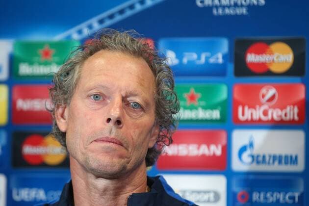 - MANCHESTER, UNITED KINGDOM: Club s head coach Michel Preud homme pictured during a press conference PK Pressekonferenz of Belgian soccer team Club Brugge KV in Manchester, United Kingdom, Monday 17 August 2015. Tomorrow Club is playing British soccer club Manchester United ManU FC, the first leg game of the play-offs for the UEFA Champions League competition. BRUNOxFAHY x84296166x