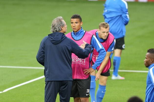 - MANCHESTER, UNITED KINGDOM: Club s head coach Michel Preud homme and Club s Laurent Lemoine pictured during a training session of Belgian soccer team Club Brugge KV in Manchester, United Kingdom, Monday 17 August 2015. Tomorrow Club is playing British soccer club Manchester United ManU FC, the first leg game of the play-offs for the UEFA Champions League competition. BRUNOxFAHY x84299429x