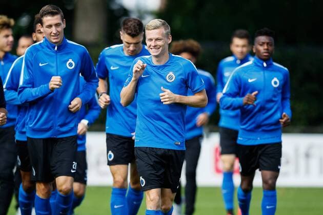 - BRUGGE, BELGIUM: Club s Hans Vanaken and Club s Nikola Storm pictured during a training session of Club Brugge KV, in Brugge, Tuesday 25 August 2015. Tomorrow Belgian first league soccer team Club Brugge will play the return game of the play-offs of the Uefa Champions League competition against British soccer club Manchester United ManU FC. Manchester United won the first leg 3-1. BRUNOxFAHY x84602359x