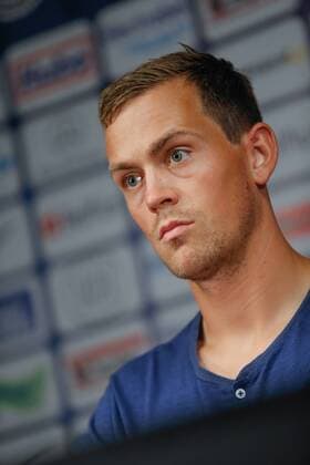 - BRUGGE, BELGIUM: Club s Tom De Sutter pictured during a press conference PK Pressekonferenz of Belgian First Division soccer team Club Brugge in Brugge, Wednesday 07 August 2013. Tomorrow Club Brugge plays the return game of the third qualifying round against Polish team WKS Slask Wroclaw in the UEFA Europa League. BRUNOxFAHY x45095335x