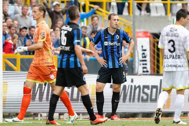 - BRUGGE, BELGIUM: Club s Tom De Sutter reacts during the Jupiler Pro League match between Club Brugge KV and SV Zulte Waregem, in Brugge, Sunday 11 August 2013, on the third day of the Belgian soccer championship. BRUNOxFAHY x45164242x