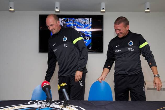 - BRUGGE, BELGIUM: Club s assistant coach Philippe Clement and Club s midfielder coach Stephan Van der Heyden pictured during a press conference PK Pressekonferenz of Belgian first division soccer team Club Brugge KV, Friday 20 September 2013, in Brugge. Yesterday Club announced the dismissal of Spanish head coach Juan Carlos Garrido. Garrido will be succeeded by Michel Preud homme. KURTxDESPLENTER x46267899x