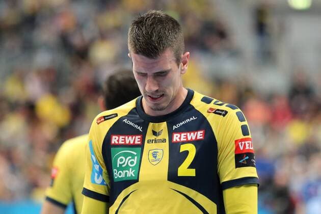 Andre Schmid (Andy Schmid, RNL, 2), enttäuscht schauend, Enttäuschung, Frustration, disappointed, pessimistisch, Einzelbild, Aktion, Action, Handball, Champions League, Rhein-Neckar Löwen - PGE Vive Kielce,