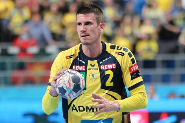 Andre Schmid (Andy Schmid, RNL, 2), am Ball, Spielszene, Einzelbild, Aktion, Action, Handball, Champions League, Rhein-Neckar Löwen - PGE Vive Kielce,
