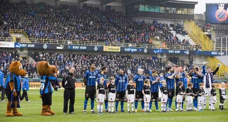 - BRUGGE, BELGIUM: Club s players pictured at the start of the Jupiler Pro League match between Club Brugge and Standard de Liege, in Brugge, Sunday 04 March 2012, on the 28th day of the Belgian soccer championship. PETERxDECONINCK x33664278x