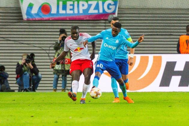 GER, Europa League, RB Leipzig vs. Olympique Marseille 05.04.2018, Red Bull Arena, Leipzig, GER, Europa League, RB Leipzig vs. Olympique Marseille, im Bild Bouna Sarr ( 17, Olympique Marseille),