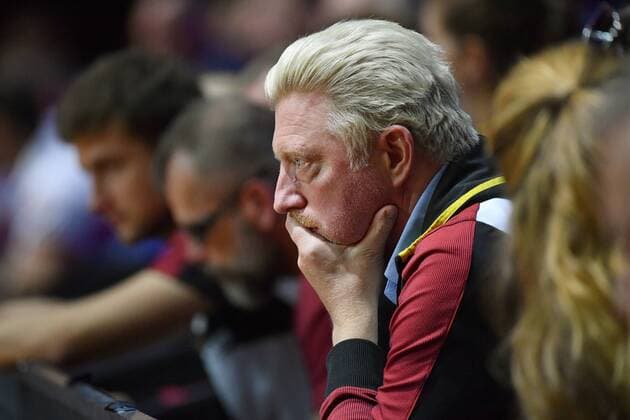 Boris BECKER (Head of Men sTennis),,beobachtet das Geschehen,ernst,skeptisch,Profil, Einzelbild,angeschnittenes Einzelmotiv,Portraet,Portrait,Porträt. Tennis Fed Cup Halbfinale Deutschland-Tschechien, P O R S C H E A R E N A, Stuttgart am 21.04.2018.