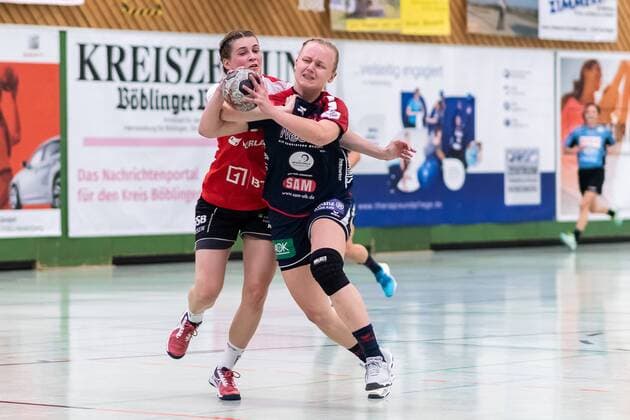 Julia Bauer (TG Nuertingen 22), Aylin Bok (SG H2Ku Herrenberg Kuties 08), SG H2Ku Herrenberg Kuties vs. TG Nuertingen, Handball, 2.Bundesliga, Frauen, HBF, Saison 17 18, 21.04.2018, SG H2Ku Herrenberg Kuties vs. TG Nuertingen, Handball, 2.Bundesliga, Frauen, HBF, Saison 17 18, 21.04.2018 Herrenberg Copyright: xFrankx Eibner-Pressefotox EP_wfk