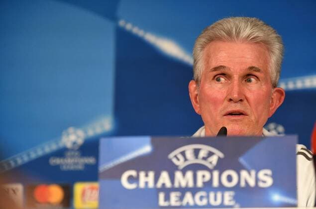 Jupp Heynckes (Trainer FC Bayern) bei der PK Pressekonferenz, PK, vor dem Spiel Real Madrid - FC Bayern UEFA-Champions League, CL, Halbfinale, 1 2 Finale, Rückspiel, Saison 2017 2018, Fußball, Fussball, soccer, Herren, Deutschland, Germany, Madrid, 30.4.2018 Stadion Bernabeu