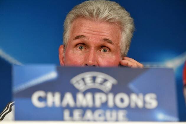 Jupp Heynckes (Trainer FC Bayern) bei der PK Pressekonferenz, PK, vor dem Spiel Real Madrid - FC Bayern UEFA-Champions League, CL, Halbfinale, 1 2 Finale, Rückspiel, Saison 2017 2018, Fußball, Fussball, soccer, Herren, Deutschland, Germany, Madrid, 30.4.2018 Stadion Bernabeu
