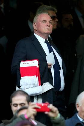 Praesident Uli Hoeness ( FC Bayern Muenchen ), Real Madrid CF vs FC Bayern Muenchen, Champions League, Halbfinale, Fussball, 01.05.2018, Real Madrid CF vs FC Bayern Muenchen, Champions League, Halbfinale, Fussball, 01.05.2018 Madrid Copyright: xLanger Eibner-Pressefotox EP_HLR