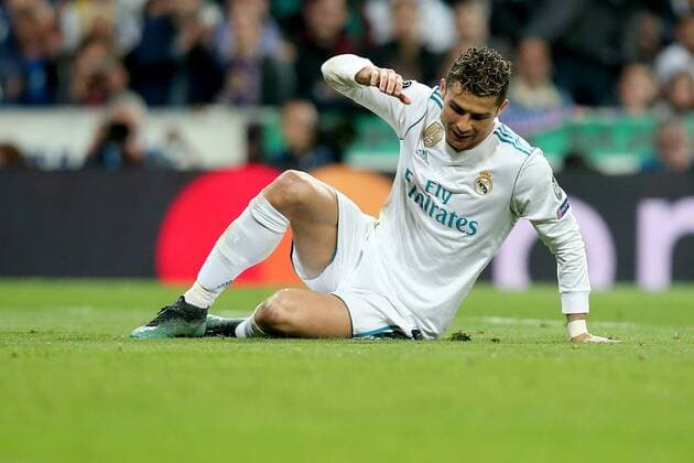 Christiano Ronaldo ( Real Madrid CF 7 ) am Boden aergert sich, Real Madrid CF vs FC Bayern Muenchen, Champions League, Halbfinale, Fussball, 01.05.2018, Real Madrid CF vs FC Bayern Muenchen, Champions League, Halbfinale, Fussball, 01.05.2018 Madrid Copyright: xLanger Eibner-Pressefotox EP_HLR