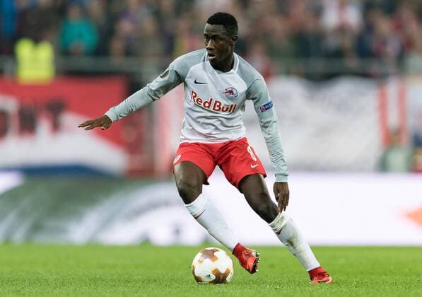03.05.2018, Red Bull Arena, Salzburg, AUT, UEFA EL, FC Salzburg vs Olympique Marseille, Halbfinale, Rueckspiel, im Bild Diadie Samassekou (FC Salzburg) during the UEFA Europa League Semifinal, 2nd Leg Match between FC Salzburg and Olympique Marseille at the Red Bull Arena in Salzburg, Austria on 2018 05 03. Salzburg