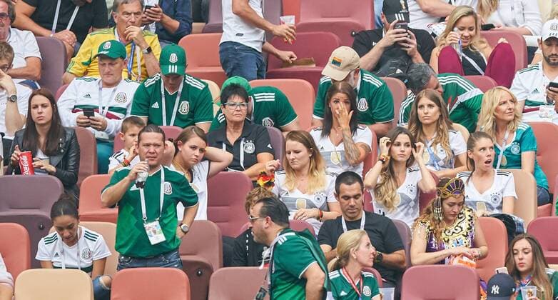Germany - Mexico, Soccer, Moscow, June 17, 2018 Jessica Farber, wife of Tony Kroos 8 son Leon, daughter Amelie, Lina, girlfriend of Joshua KIMMICH, DFB 18, Cathy Fischer, wife of Mats Hummels, Christina Raphaella, wife of Matthias GINTER, DFB 4 , Annika, girlfriend of Jonas HECTOR GERMANY - MEXICO 0-1 FIFA World Cup WM Weltmeisterschaft Fussball 2018 RUSSIA, Group F, Season 2018 2019, June 17, 2018 L u z h n i k i Stadium in Moscow, Russia. Photo: MAGICS Peter Schatz