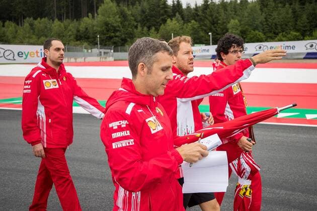 28.06.2018, Red Bull Ring, Spielberg, AUT, FIA, Formel 1, Grosser Preis von Oesterreich, Vorberichte, im Bild Sebastian Vettel (GER, Scuderia Ferrari) German Formula One driver Sebastian Vettel of Scuderia Ferrari during preparations of the Austrian FIA Formula One Grand Prix at the Red Bull Ring in Spielberg, France on 2018 06 28. Spielberg