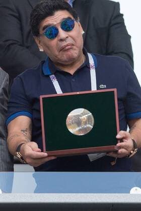 30.06.2018, Kazan, pilka nozna, mistrzostwa swiata, Francja - Argentyna, N z Diego Maradona, fot. Tomasz Jastrzebowski Foto Olimpik ----- 30.06.2018, Kazan, football, FIFA World Cup WM Weltmeisterschaft Fussball 2018, France - Argentina, In the picture: Diego Maradona fot. Tomasz Jastrzebowski Foto Olimpik FRANCE OUT !!! --- Newspix.pl 20180630toja3049