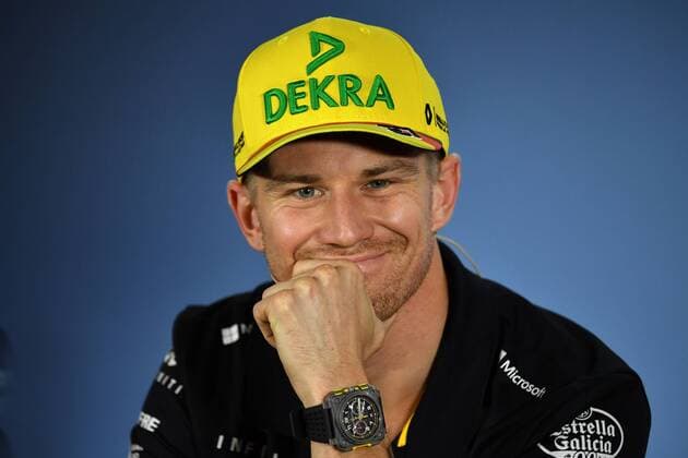 Nico HUELKENBERG,HÜLKENBERG (GER,Renault F1 Team), Aktion,Einzelbild,angeschnittenes Einzelmotiv,Portraet,Portrait,Porträt, Gestik, Pressekonferenz. Formel 1:GP von DeutschlandDeutschland,Hockenheimring,Saison 2018,am 19.07.2018.