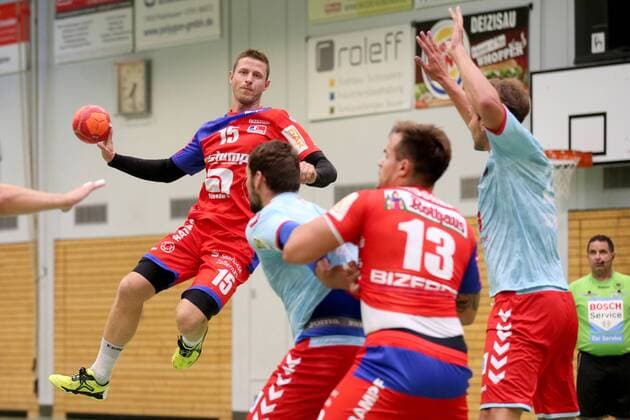 Martin Strobel ( HBW Balingen ) , HBW Balingen vs. Fuechse Berlin, Handball, Esslinger Marktplatztunier 2018, Handball, 20.07.2018, HBW Balingen vs. Fuechse Berlin, Handball, Esslinger Marktplatztunier 2018, Handball, 20.07.2018 Altach Copyright: xLangerx xEibner-Pressefotox EP_HLR