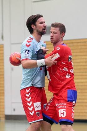 Fabian Wiede ( Fuechse Berlin ) Martin Strobel ( HBW Balingen ), HBW Balingen vs. Fuechse Berlin, Handball, Esslinger Marktplatztunier 2018, Handball, 20.07.2018, HBW Balingen vs. Fuechse Berlin, Handball, Esslinger Marktplatztunier 2018, Handball, 20.07.2018 Altach Copyright: xLangerx xEibner-Pressefotox EP_HLR