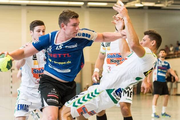 Paul Prinz (VfL Pfullingen 15), Sebastian Heymann (Frisch Auf Goeppingen 10), FRISCH AUF! Goeppingen vs. VfL Pfullingen , 24. Sparkassen-Cup , Handballl, DKB, Herren, 1.Bundesliga, 3.Liga, Saison 18 19, GER, 27.07.2018, FRISCH AUF! Goeppingen vs. VfL Pfullingen , 24. Sparkassen-Cup , Handballl, DKB, Herren, 1.Bundesliga, 3.Liga, Saison 18 19, GER, 27.07.2018 Altensteig Copyright: xEIBNER WolfgangxFrankx EP_WFK