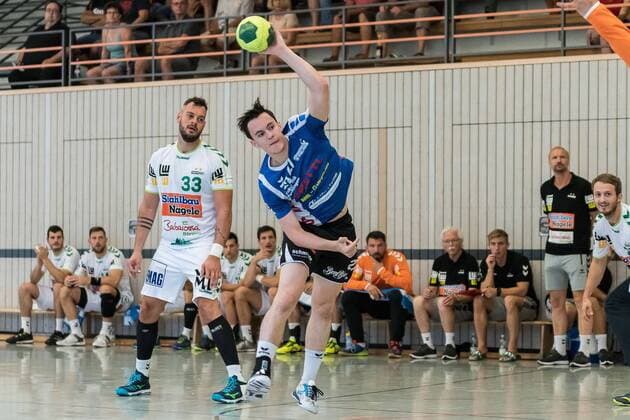 Jens Schoengarth (Frisch Auf Goeppingen 33), Axel Goller (VfL Pfullingen 27), FRISCH AUF! Goeppingen vs. VfL Pfullingen , 24. Sparkassen-Cup , Handballl, DKB, Herren, 1.Bundesliga, 3.Liga, Saison 18 19, GER, 27.07.2018, FRISCH AUF! Goeppingen vs. VfL Pfullingen , 24. Sparkassen-Cup , Handballl, DKB, Herren, 1.Bundesliga, 3.Liga, Saison 18 19, GER, 27.07.2018 Altensteig Copyright: xEIBNER WolfgangxFrankx EP_WFK