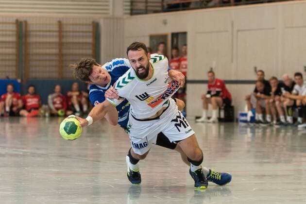 Micha Thiemann (VfL Pfullingen 14), Tim Kneule (Frisch Auf Goeppingen 04), FRISCH AUF! Goeppingen vs. VfL Pfullingen , 24. Sparkassen-Cup , Handballl, DKB, Herren, 1.Bundesliga, 3.Liga, Saison 18 19, GER, 27.07.2018, FRISCH AUF! Goeppingen vs. VfL Pfullingen , 24. Sparkassen-Cup , Handballl, DKB, Herren, 1.Bundesliga, 3.Liga, Saison 18 19, GER, 27.07.2018 Altensteig Copyright: xEIBNER WolfgangxFrankx EP_WFK