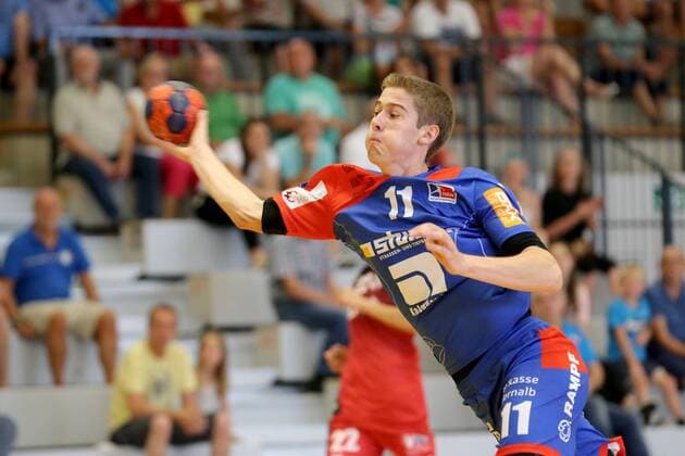 Tim Nothdurft ( HBW Balingen ), HBW Balingen vs. ALPLA HC Hard, Handball, Freundschaftsspiel, 2018 2019, 09.08.2018, HBW Balingen vs. ALPLA HC Hard, Handball, Freundschaftsspiel, 2018 2019, 09.08.2018 Balingen Copyright: xLangerx xEibner-Pressefotox EP_HLR