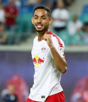 Sport Bilder des Tages RB Leipzig - Craiova Fussball Euro League Quali Leipzig, 09.08.2018, Red Bull Arena, Fussball, UEFA EURO EM Europameisterschaft Fussball League , Qualifikation, 3.Runde, Hinspiel, RB Leipzig vs. CF Universitatea Craiova , Im Bild; Tor für RB Leipzig. Matheus Cunha (20, RB Leipzig) erzielt den Treffer zum 2:0 und jubelt. ,