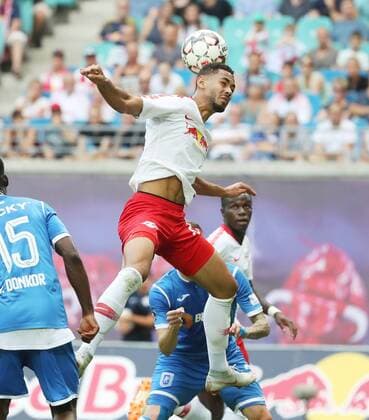 RB Leipzig - Craiova Fussball Euro League Quali Leipzig, 09.08.2018, Red Bull Arena, Fussball, UEFA EURO EM Europameisterschaft Fussball League , Qualifikation, 3.Runde, Hinspiel, RB Leipzig vs. CS Universitatea Craiova 3:1 (1:0) , Im Bild; Matheus Cunha (20, RB Leipzig). ,