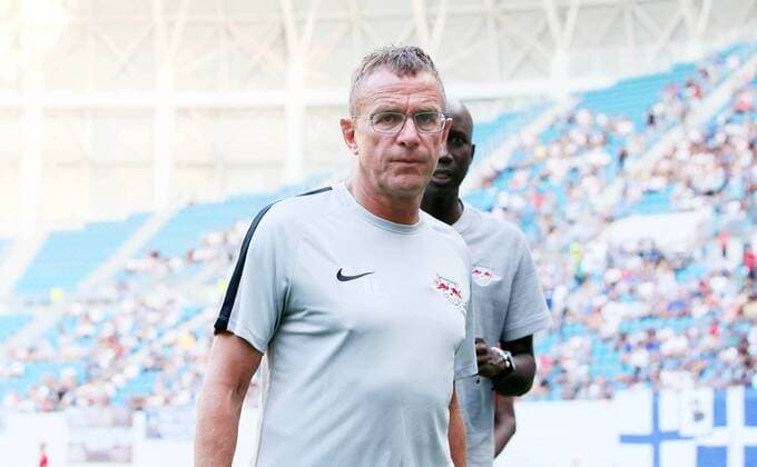 Craiova - RB Leipzig Fussball Euro League Quali Craiova, 16.08.2018, Stadionul Ion Oblemenco, Fussball, UEFA EURO EM Europameisterschaft Fussball League , Qualifikation, 3.Runde, Rückspiel, CS Universitatea Craiova vs. RB Leipzig , Im Bild; Cheftrainer Ralf Rangnick, RB Leipzig. ,