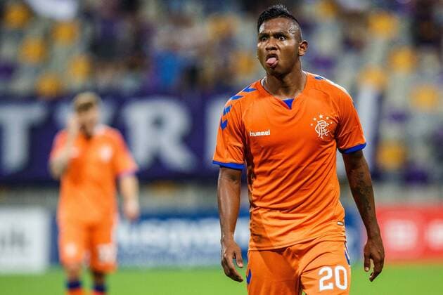 16.08.2018, Ljudski Vrt, Maribor, SLO, UEFA EL, NK Maribor vs Glasgow Rangers, Qualifikation, 3. Runde, Rueckspiel, im Bild Alfredo Morelos of FC Rangers during the UEFA Europa League qualifier 3rd round, 2nd leg match between LASK and Glasgow Rangers at the Ljudski Vrt in Maribor, Slovenia on 2018 08 16. Maribor