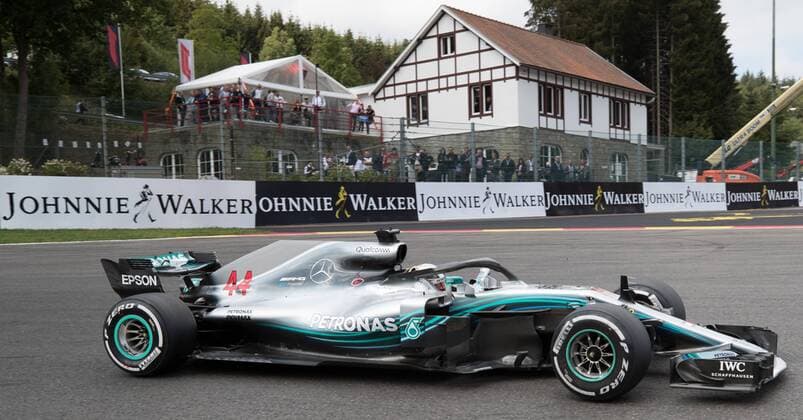 Mercedes British driver Lewis Hamilton pictured during the free test ahead of the Spa-Francorchamps Formula One Grand Prix of Belgium race, in Spa-Francorchamps, Friday 24 August 2018. BENOITxDOPPAGNE x05412055x