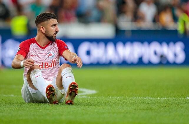 29.08.2018, Red Bull Arena, Salzburg, AUT, UEFA CL, FC Salzburg vs Roter Stern Belgrad, Qualifikation, Rueckspiel, im Bild Munas Dabbur (Salzburg) during the UEFA Champions League Qualification, 2nd Leg Match between FC Salzburg and Red Star Belgrade at the Red Bull Arena in Salzburg, Austria on 2018 08 29. Salzburg